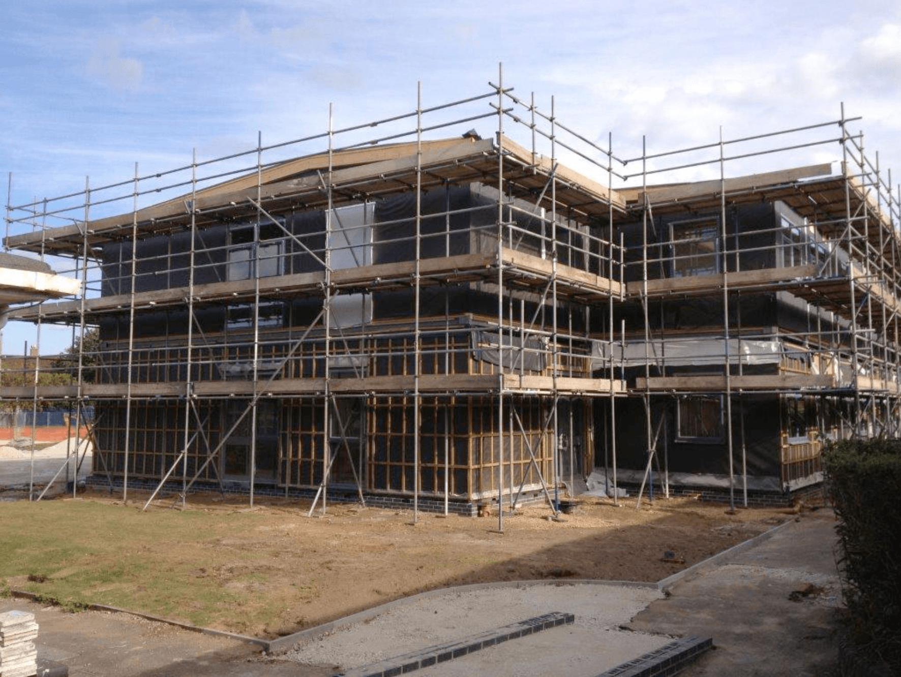 Falsework supporting a structure
