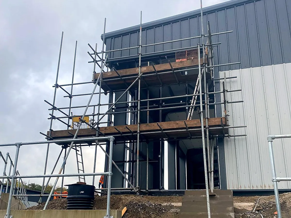 Recent scaffolding work near Leeds