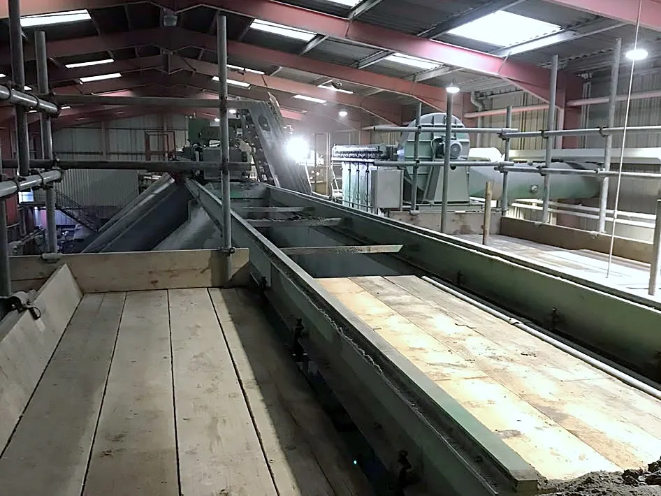 Boarded crash deck over plant machinery